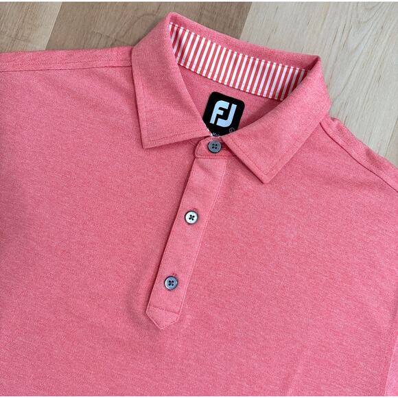 FootJoy FJ Men's Large Stretch Polyester Short Sleeve 3 Button Golf Polo Shirt - Picture 1 of 5